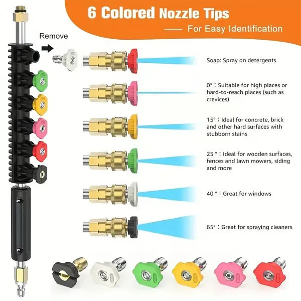 Telescoping Pressure Washer Wand | 24 ft Reach | Brass & Stainless Steel | 4000 PSI Rated