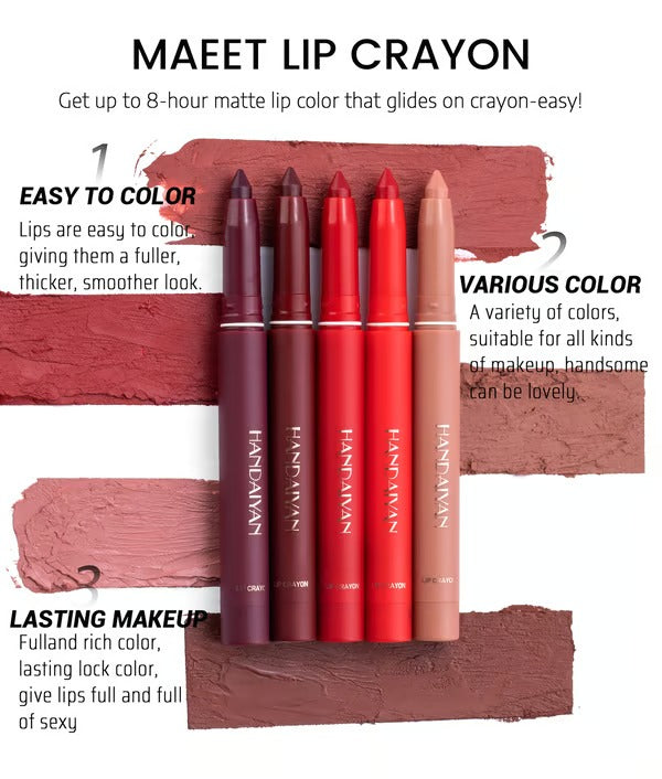 Matte Lip Pencil | Long-Lasting 2-in-1 Liner & Lipstick | Smudge-Proof, Hydrating & Cruelty-Free