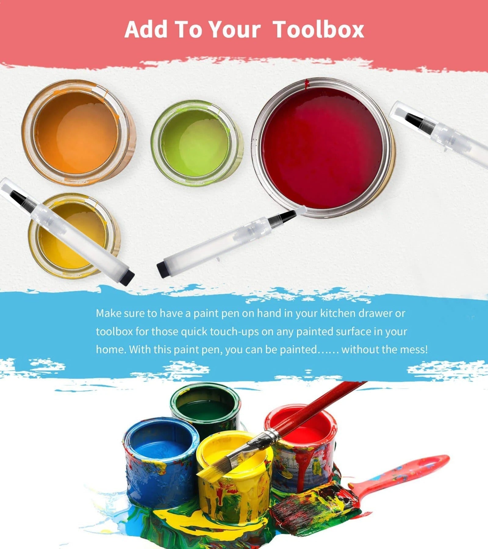 Paint Touch-Up Brush Pen | Precision Flow Control | Refillable & Compact