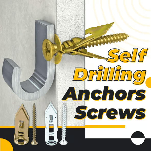 Drywall Anchor Screws | No-Drill Expansion Lock | Heavy-Duty Steel | Holds up to 66 lbs