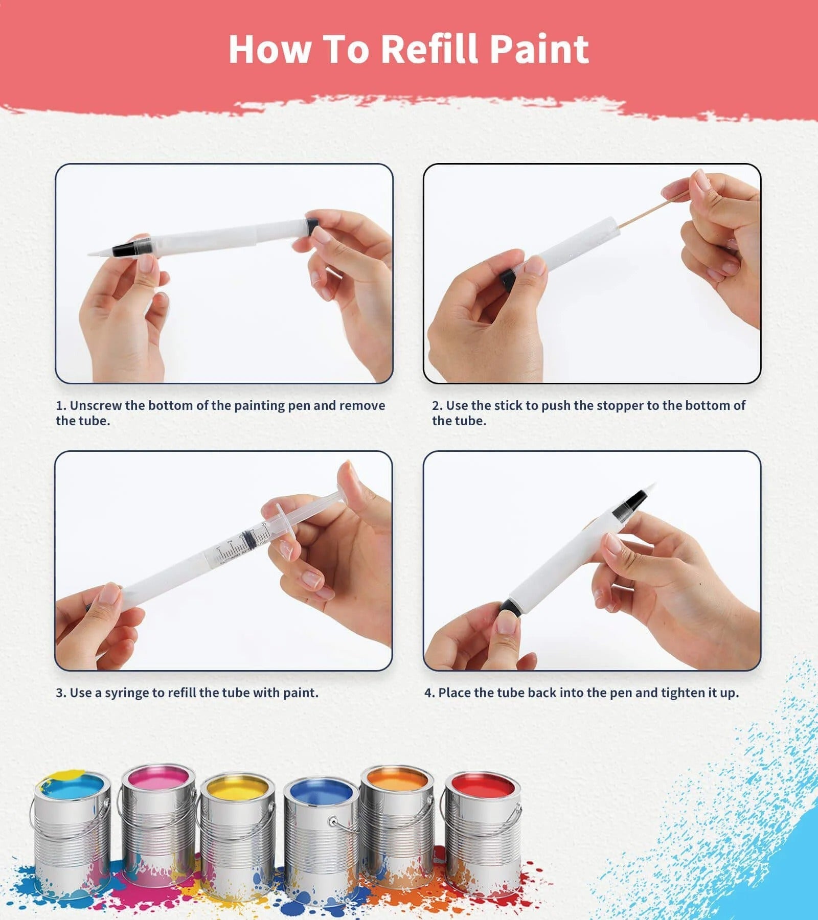 Paint Touch-Up Brush Pen | Precision Flow Control | Refillable & Compact