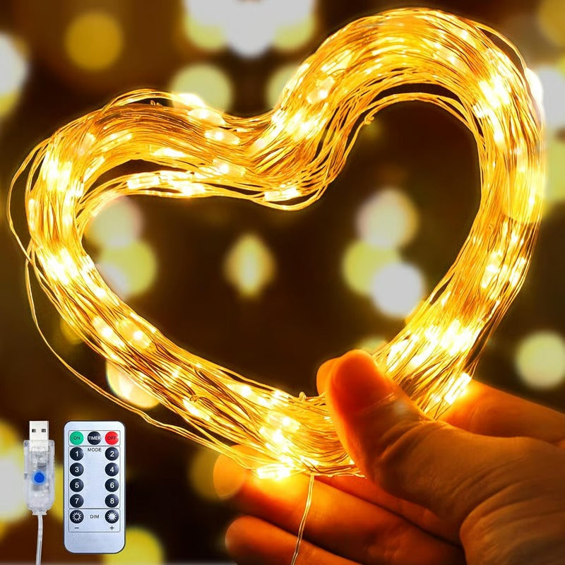 LED Christmas String Lights | Warm White Glow | IP65 Waterproof | Flexible Copper Wire | USB Powered | Indoor/Outdoor