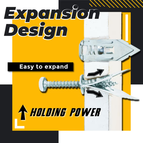 Drywall Anchor Screws | No-Drill Expansion Lock | Heavy-Duty Steel | Holds up to 66 lbs