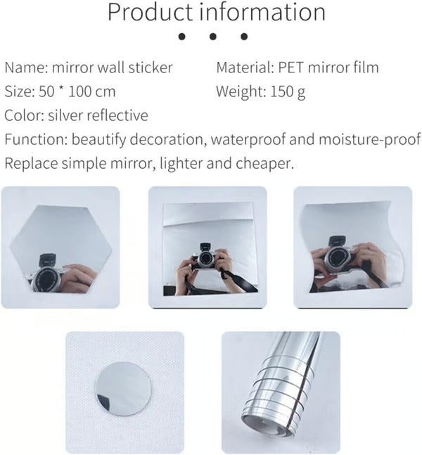 Flexible Mirror Sheets | PET Adhesive Wall Mirrors | Lightweight, Unbreakable & DIY-Friendly