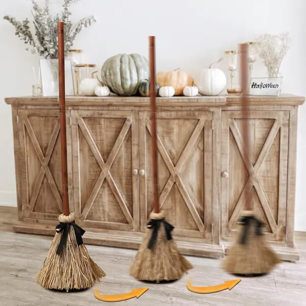 Halloween Floating Witch Broom | Voice & Touch Activated | Eerie Laugh Effect | Battery Powered