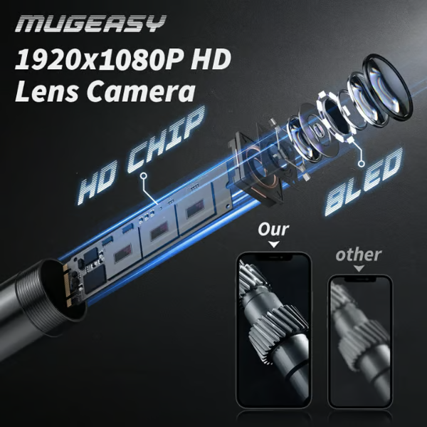 USB Inspection Camera | HD 1080p Endoscope with LED Lights & Flexible Cable | Waterproof
