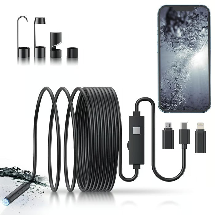 USB Inspection Camera | HD 1080p Endoscope with LED Lights & Flexible Cable | Waterproof