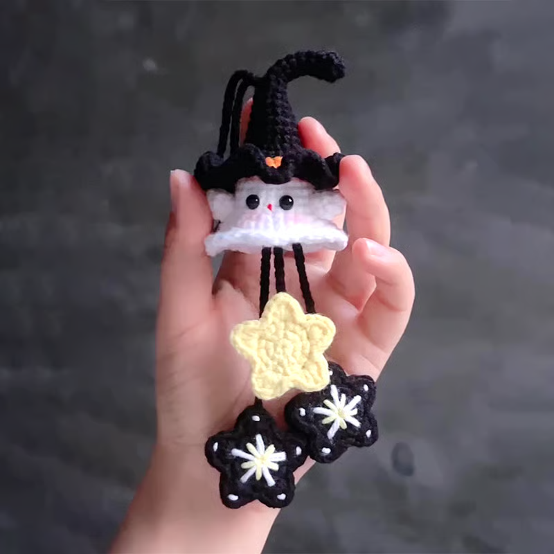 Halloween Crochet Kit | Witch Ghost Design | DIY Handmade Plush Décor