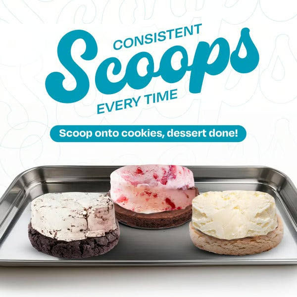 Ice Cream Sandwich Scoop | ½-Cup Serving Size | One-Handed Non-Stick Design | Dishwasher Safe
