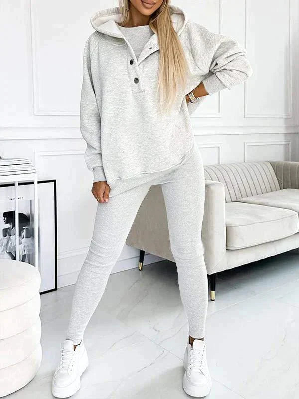 Women’s 3-Piece Loungewear Set | Hoodie, Sweatpants & Top | Casual Comfort Outfit