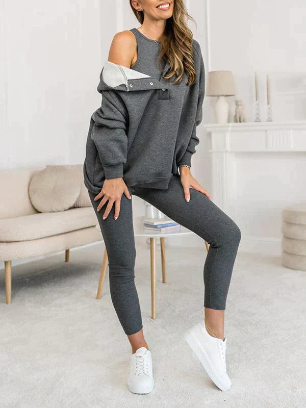 Women’s 3-Piece Loungewear Set | Hoodie, Sweatpants & Top | Casual Comfort Outfit