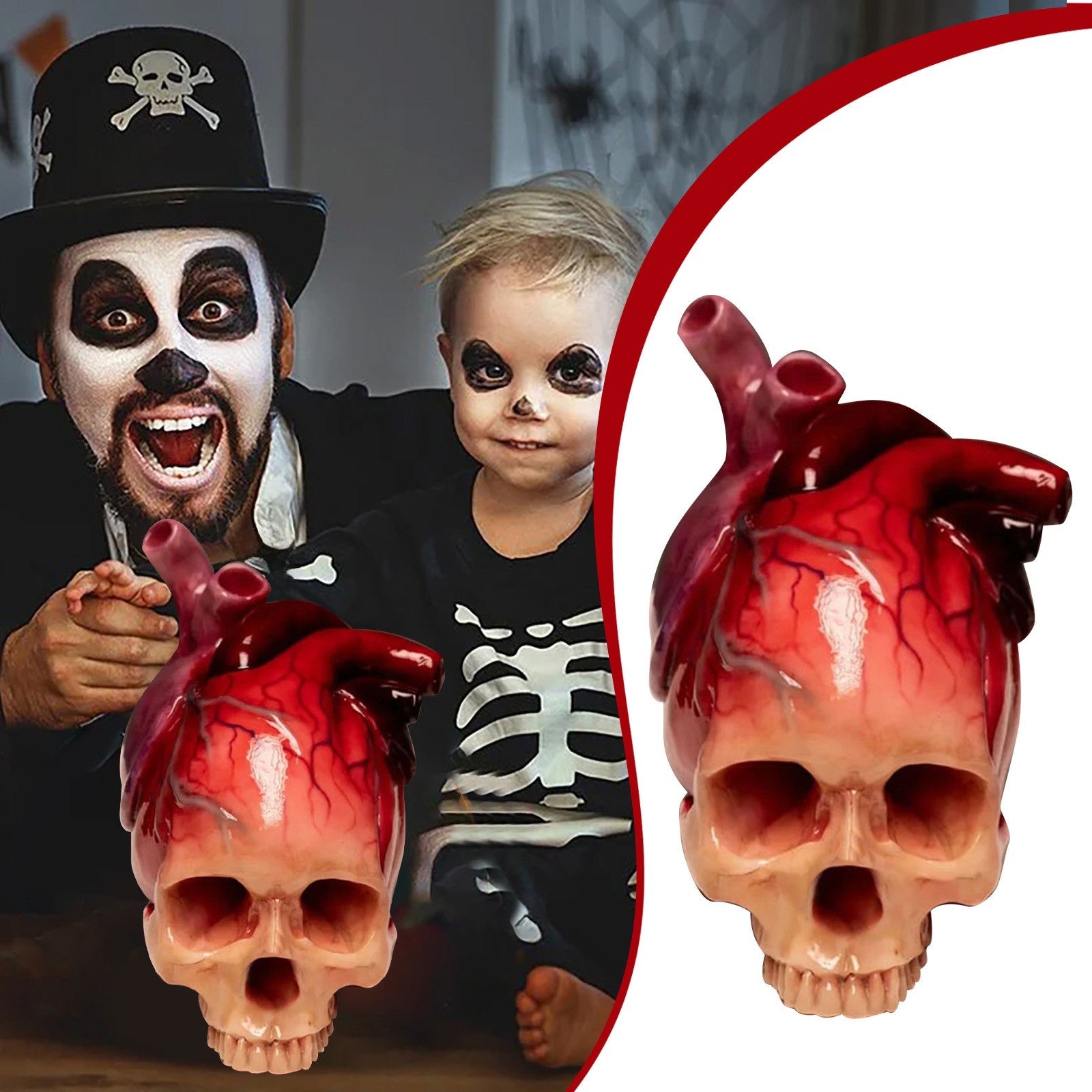 SpookyHeart™ Realistic Halloween Heart-Shaped Skull Sculpture