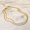 Women’s Layered Necklace | Gold Herringbone Choker & Rope Chain | Waterproof