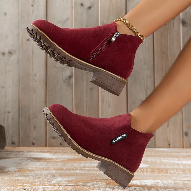 Women’s Ankle Boots | Thick Sole | Cushioned Insole for All-Day Comfort