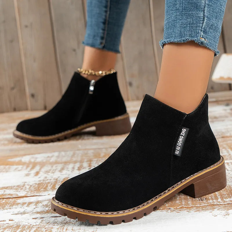 Women’s Ankle Boots | Thick Sole | Cushioned Insole for All-Day Comfort