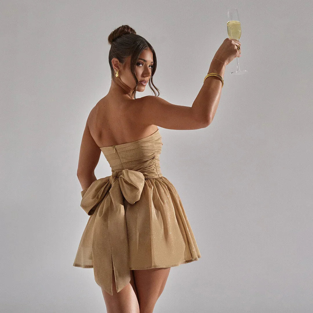 Sparkling Dress with Large Bow