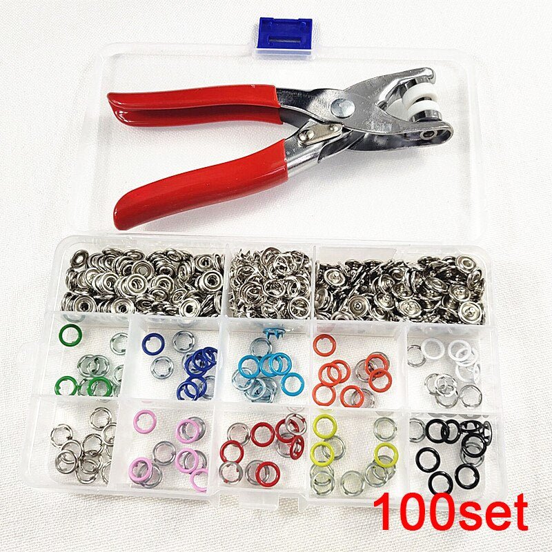 Metal Snaps Buttons With Fastener Pliers Press Tool Kit