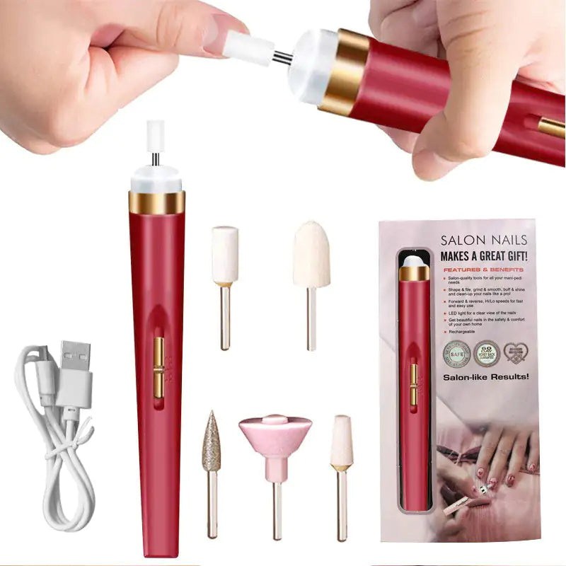 Electric Nail Drill & Manicure Kit | Rechargeable with LED Light | Nail Art Tools Set