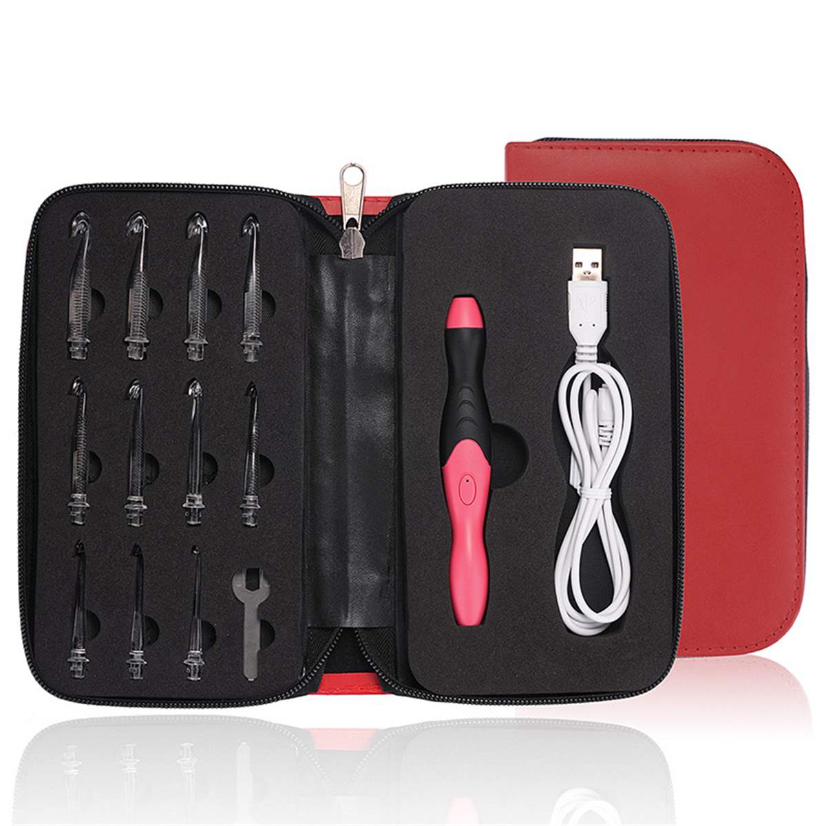 Rechargeable Light-Up Crochet Hooks Set