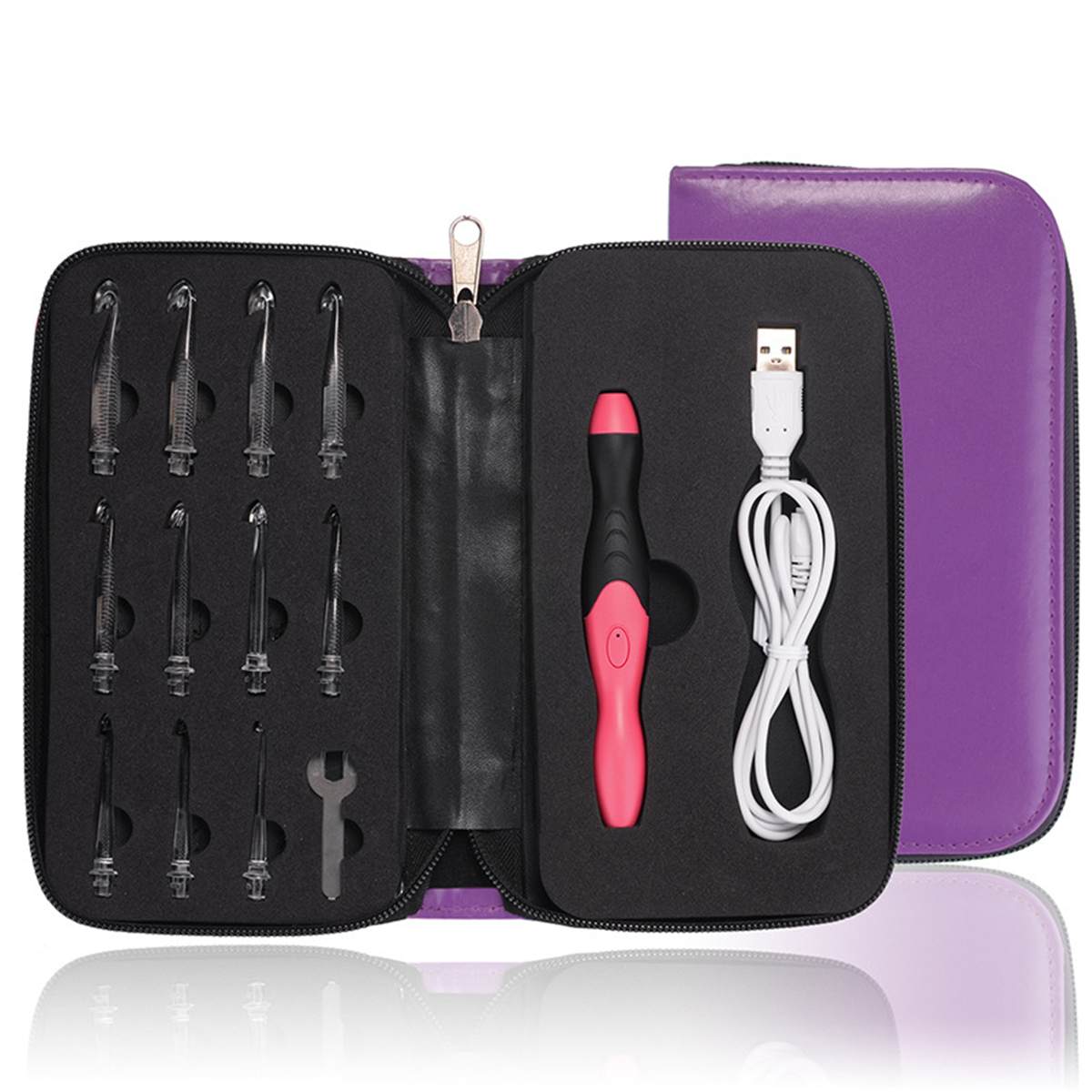 Rechargeable Light-Up Crochet Hooks Set