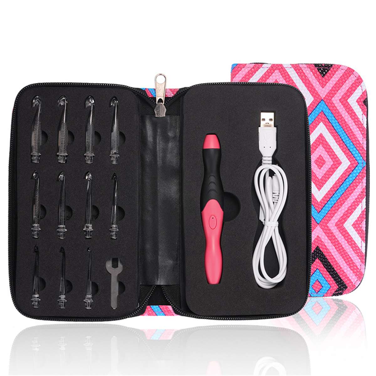 Rechargeable Light-Up Crochet Hooks Set