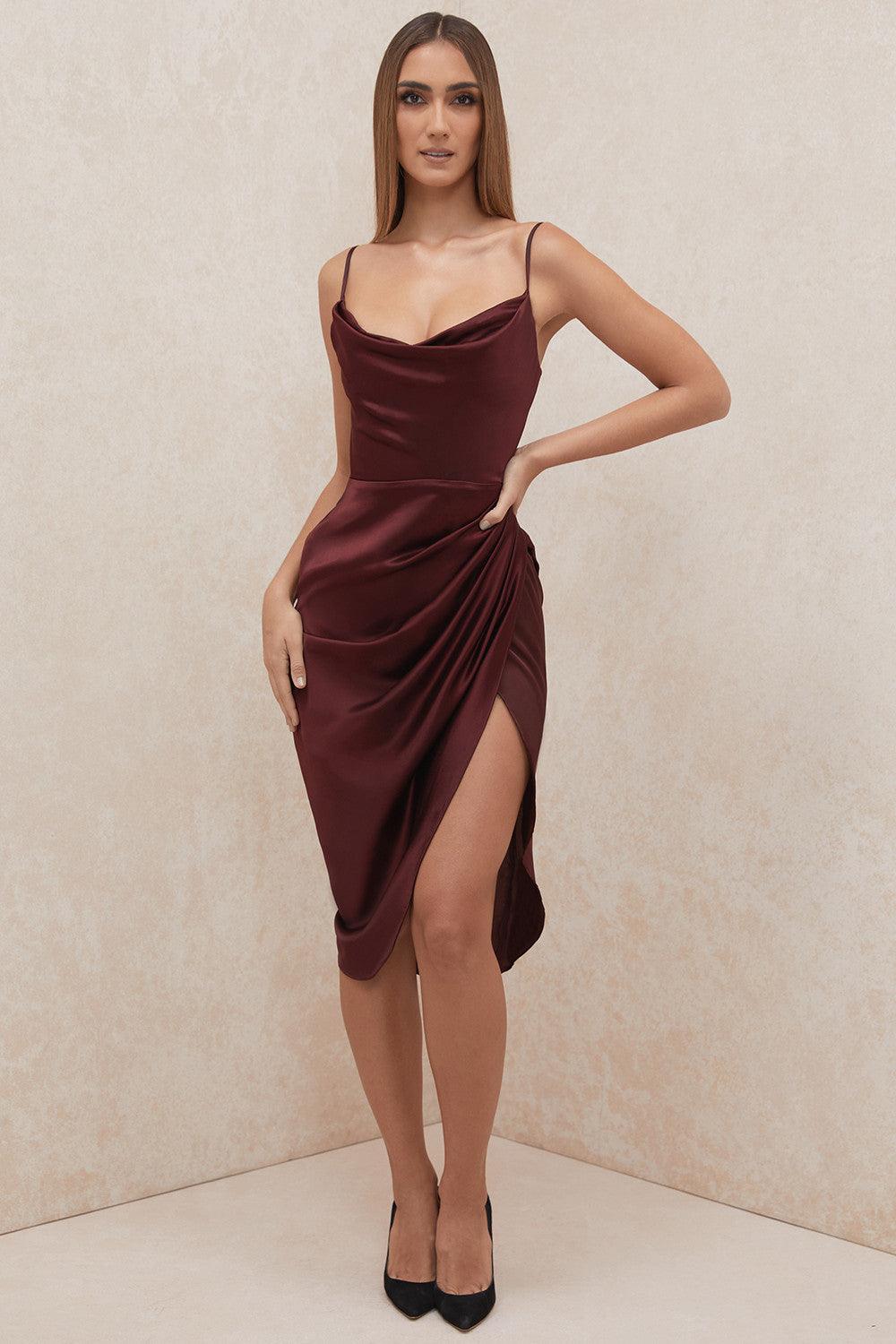 Sofia – Satin Balconette Corset Maxi Dress