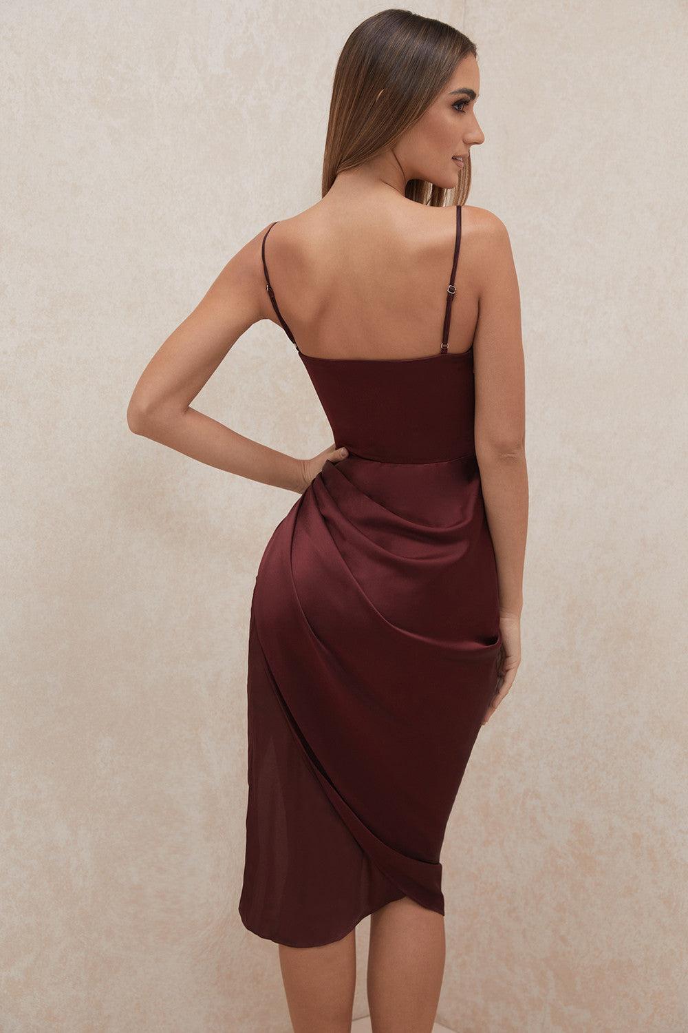 Sofia – Satin Balconette Corset Maxi Dress