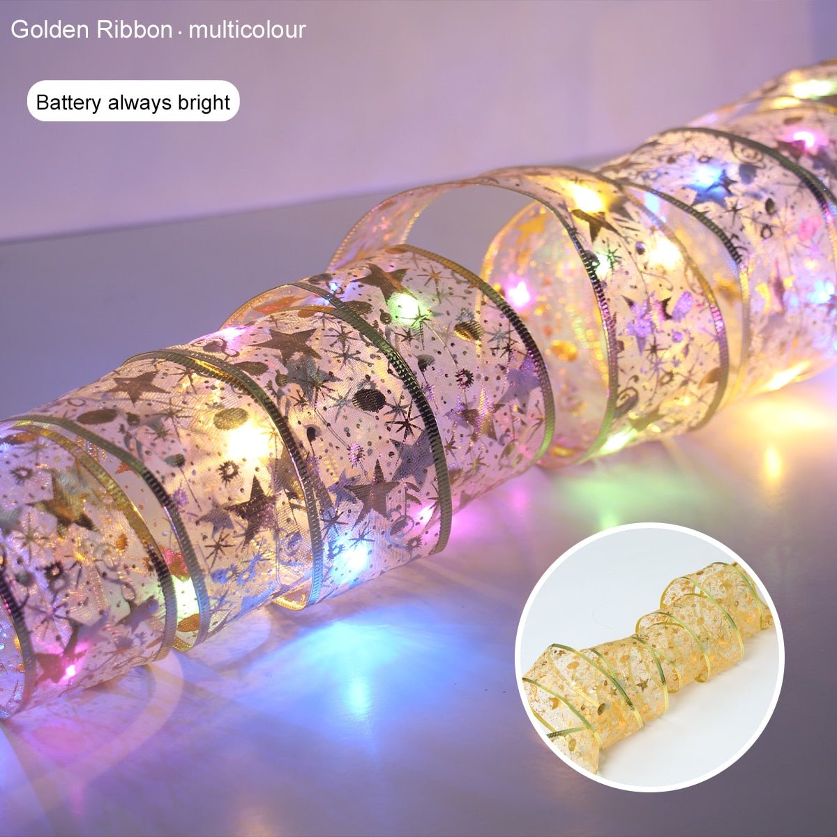 Ribbon Fairy Light Christmas Decoration