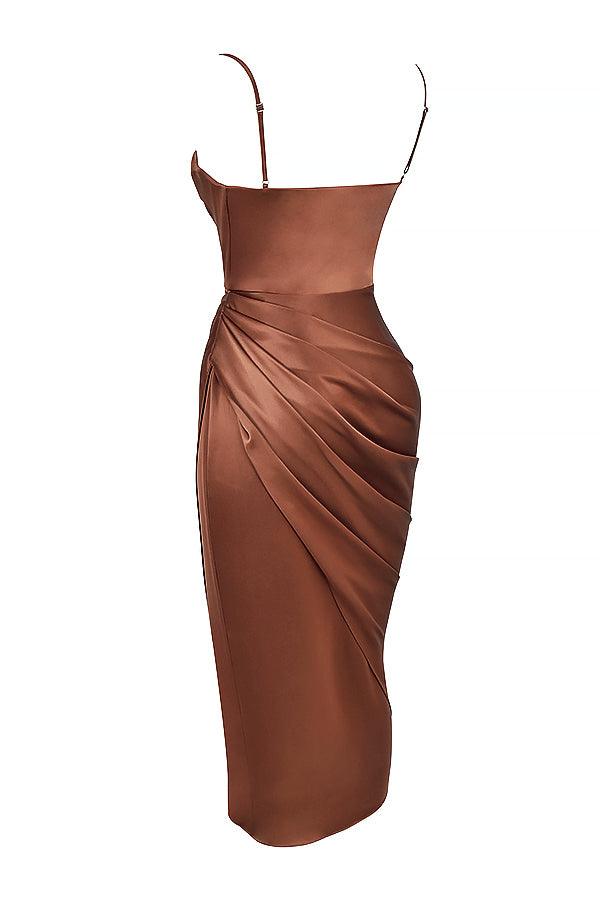 Sofia – Satin Balconette Corset Maxi Dress