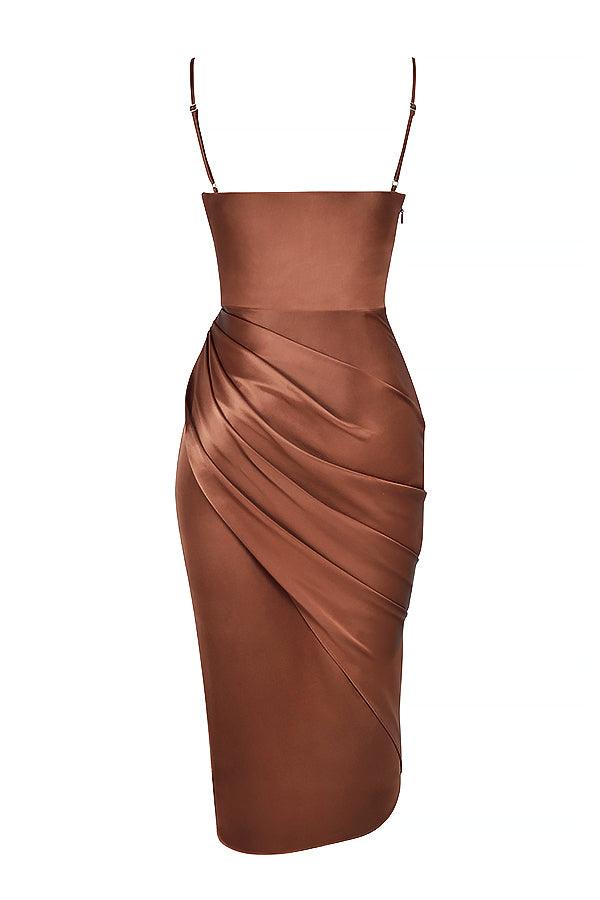 Sofia – Satin Balconette Corset Maxi Dress