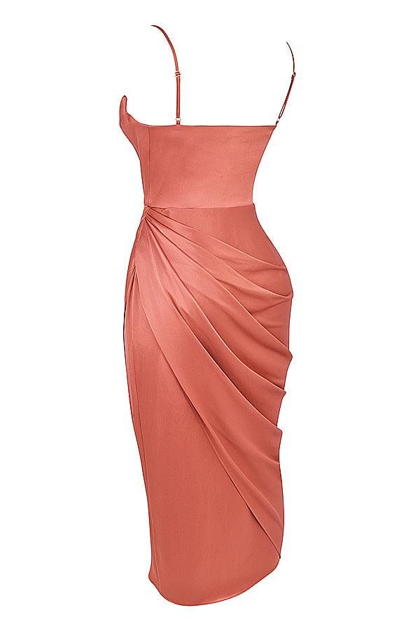 Sofia – Satin Balconette Corset Maxi Dress