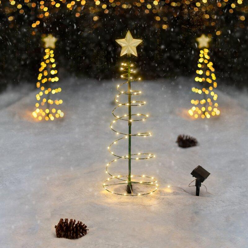 Solar Powered Metal Christmas Tree Decoration