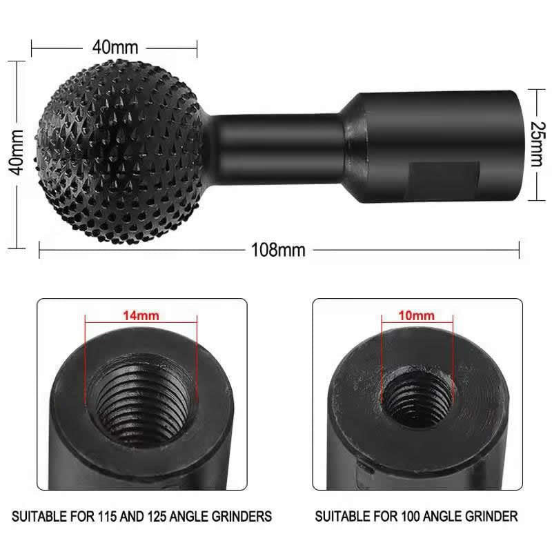 Spherical grinder attachment