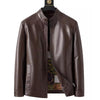 Men’s Leather Jacket | Warm Plush Lining | Wind-Resistant Zip-Up Coat