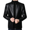 Men’s Leather Jacket | Warm Plush Lining | Wind-Resistant Zip-Up Coat