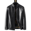 Men’s Leather Jacket | Warm Plush Lining | Wind-Resistant Zip-Up Coat