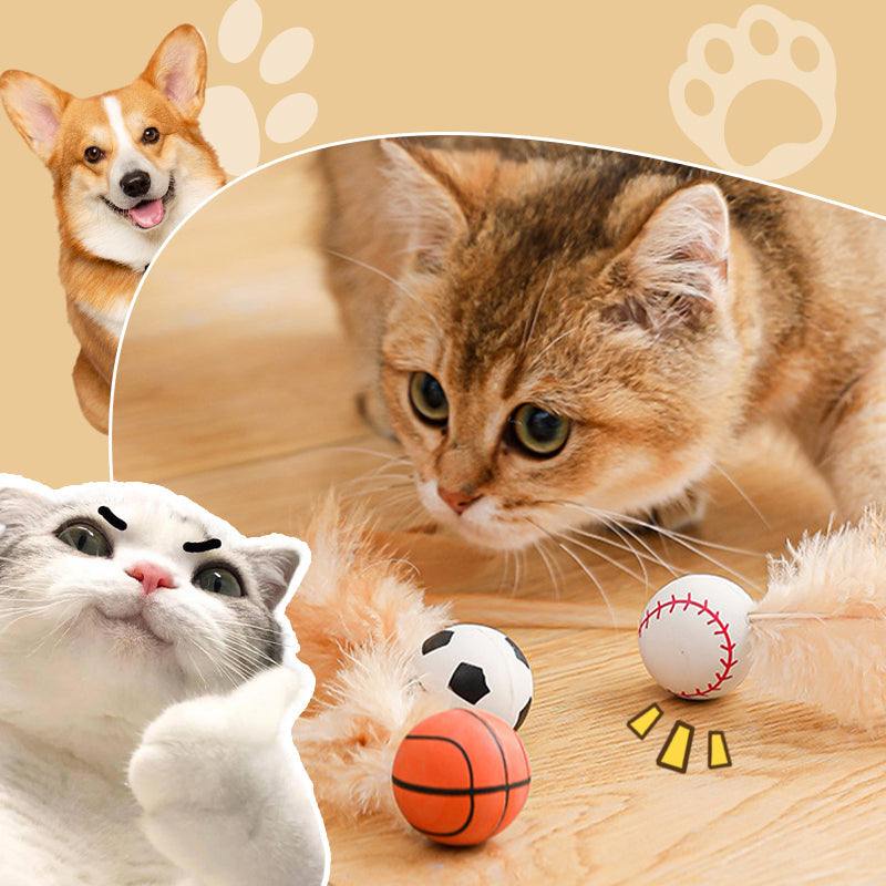 Limited Time 50% Off Interactive Bouncing Ball for Cats with Feathers
