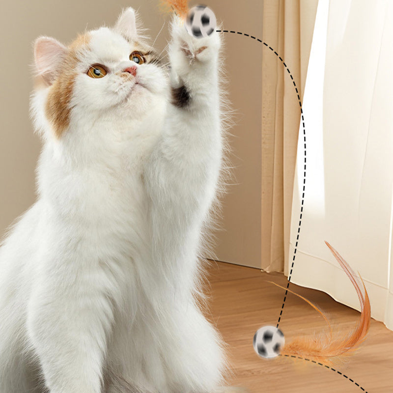 Limited Time 50% Off Interactive Bouncing Ball for Cats with Feathers
