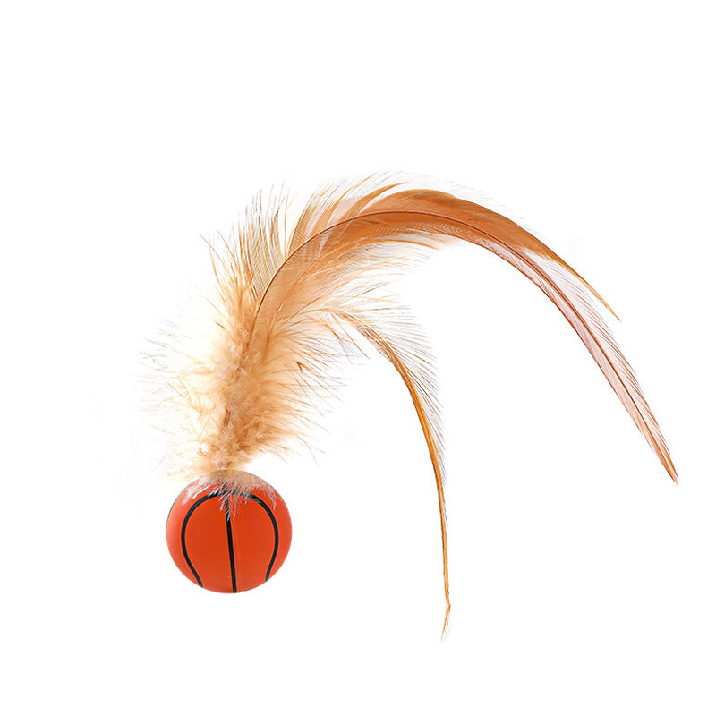 Limited Time 50% Off Interactive Bouncing Ball for Cats with Feathers