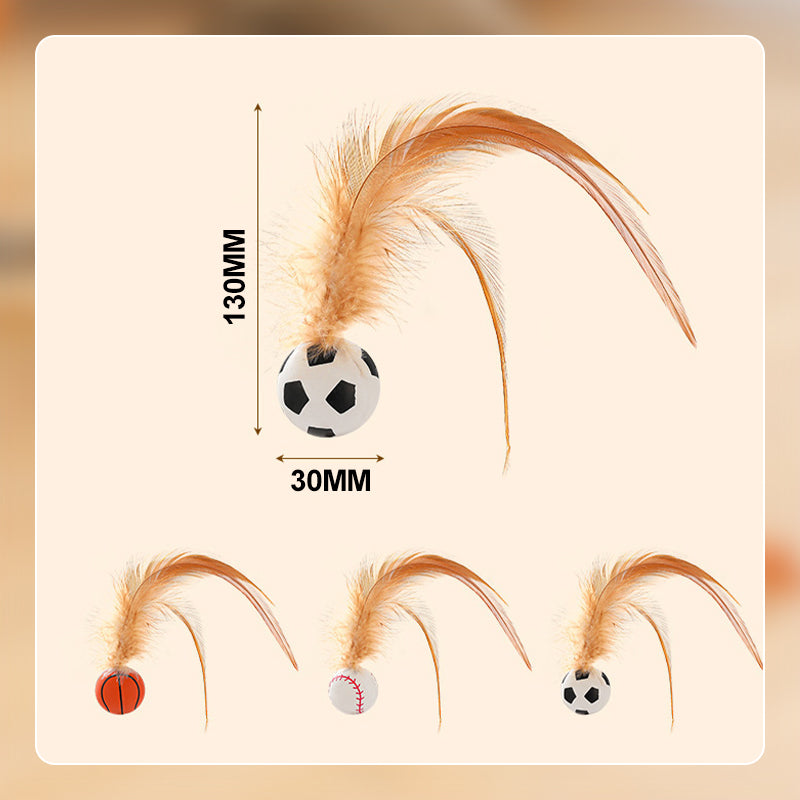 Limited Time 50% Off Interactive Bouncing Ball for Cats with Feathers