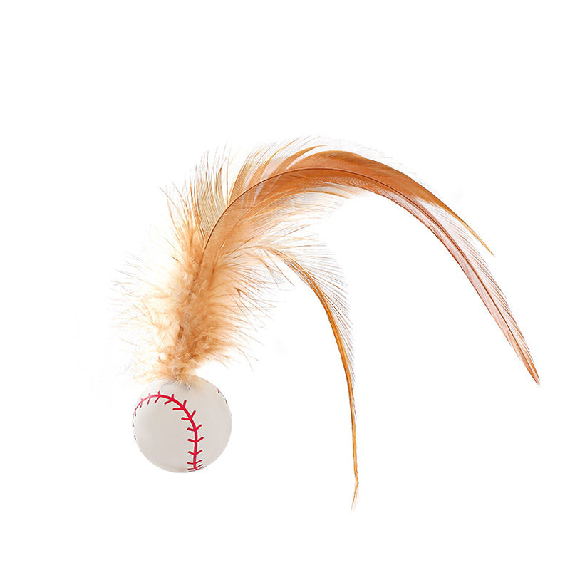 Limited Time 50% Off Interactive Bouncing Ball for Cats with Feathers