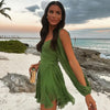 Limited time 50% discount Wrap dress with V-neck, slit sleeves, and tie belt at the waist