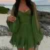 Limited time 50% discount Wrap dress with V-neck, slit sleeves, and tie belt at the waist