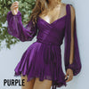 Limited time 50% discount Wrap dress with V-neck, slit sleeves, and tie belt at the waist