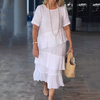 Limited Time 50% Off💥Women's Tiered Solid Round Neck Dress