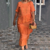 Limited Time 50% Off💥Women's Tiered Solid Round Neck Dress
