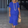 Limited Time 50% Off💥Women's Tiered Solid Round Neck Dress