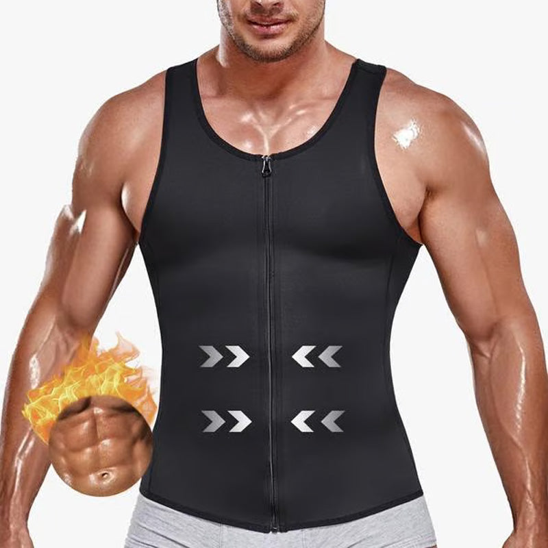 Men’s Shapewear Vest | Adjustable Slim Fit | Posture Support with Steel Bones