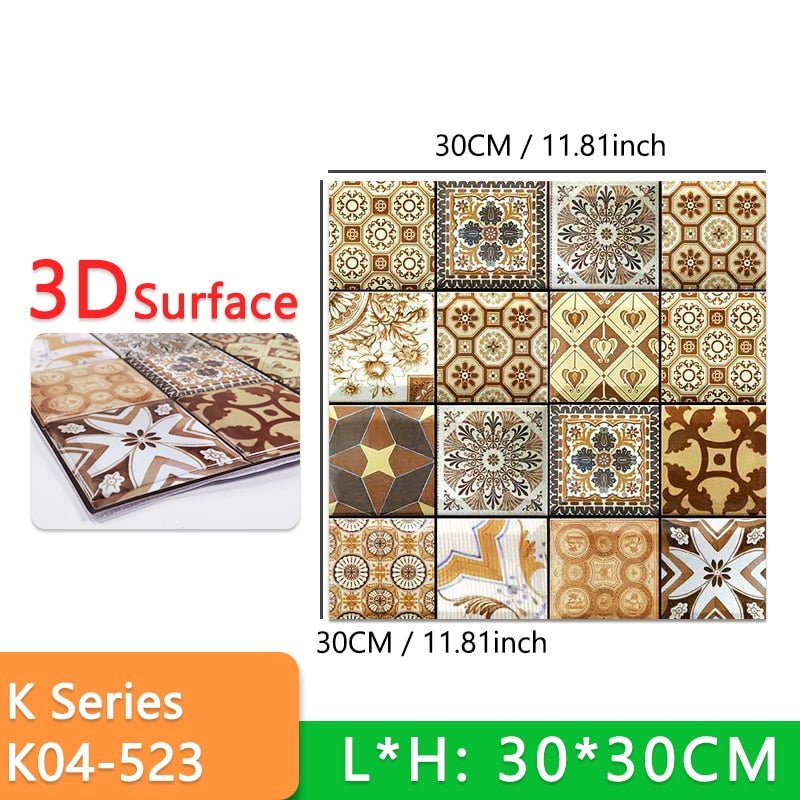 (PACK 5+5 FREE) Stick-On 3D Wall Tiles