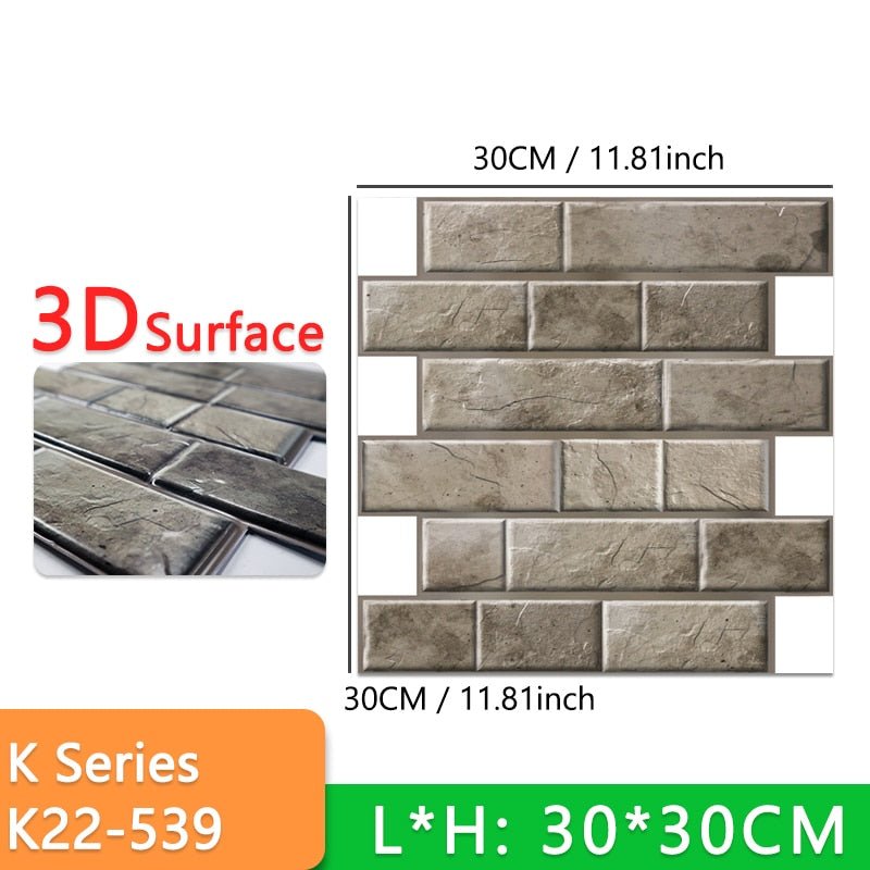 (PACK 5+5 FREE) Stick-On 3D Wall Tiles